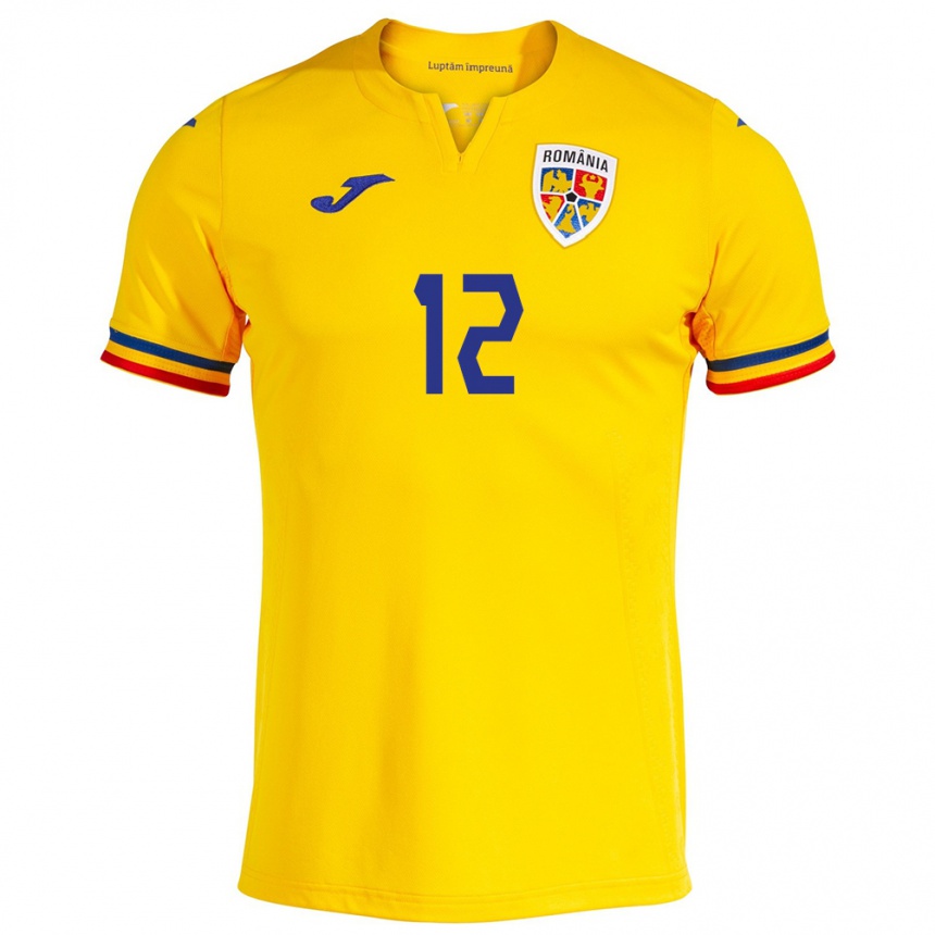 Vaikiškas Rumunija Horaţiu Moldovan #12 Geltona Namų Marškinėliai 24-26 T-Shirt