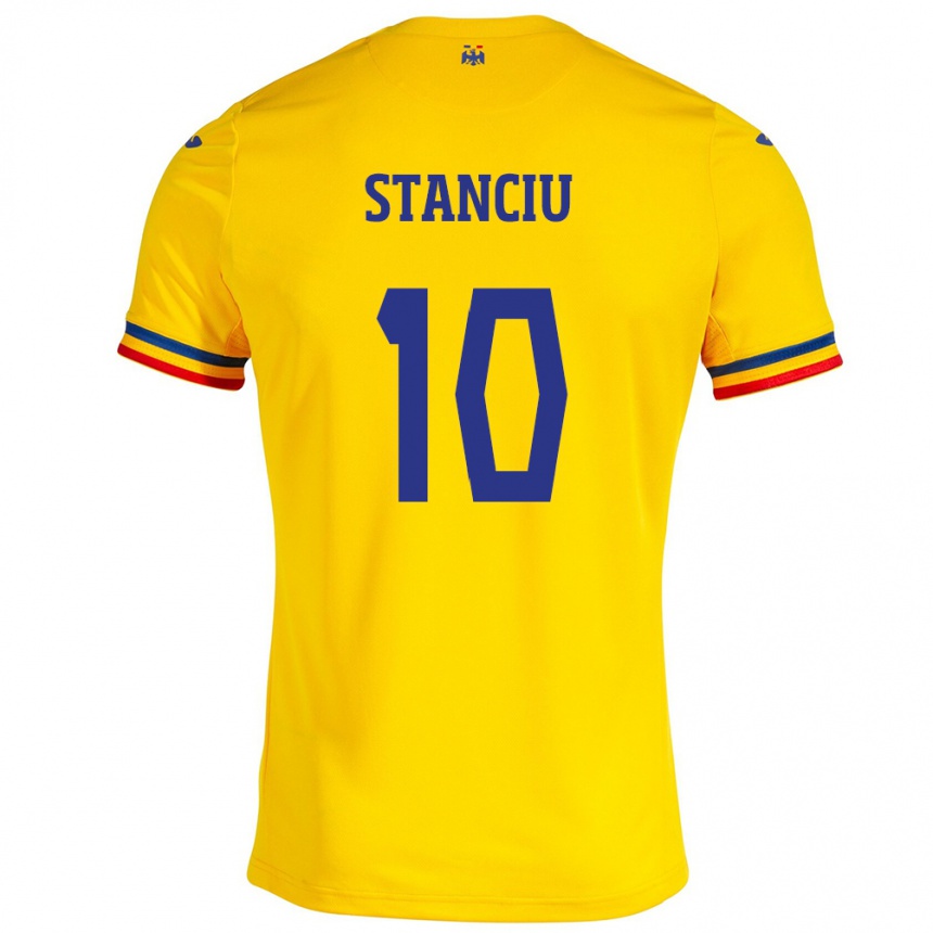 Vaikiškas Rumunija Nicolae Stanciu #10 Geltona Namų Marškinėliai 24-26 T-Shirt