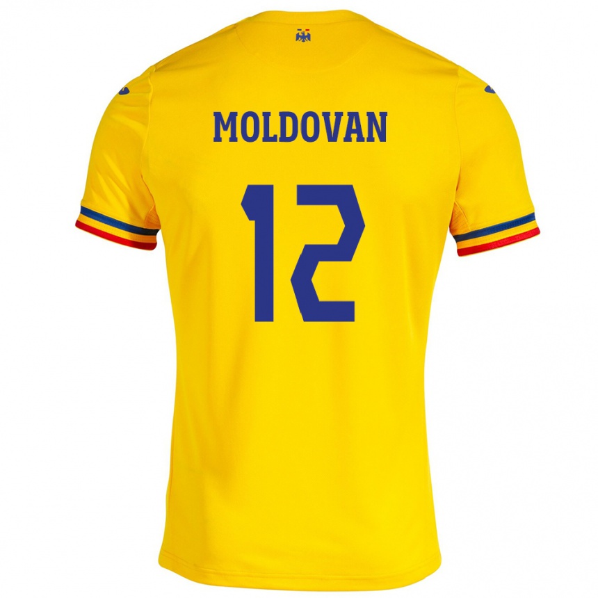 Vaikiškas Rumunija Horaţiu Moldovan #12 Geltona Namų Marškinėliai 24-26 T-Shirt