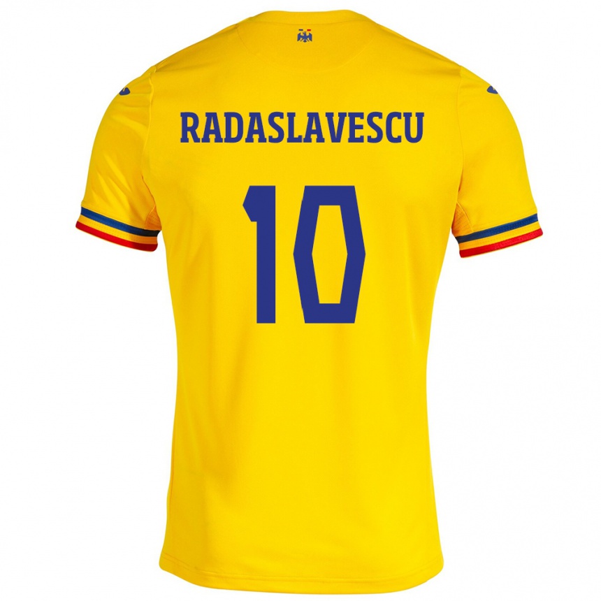 Vaikiškas Rumunija Eduard Radaslavescu #10 Geltona Namų Marškinėliai 24-26 T-Shirt