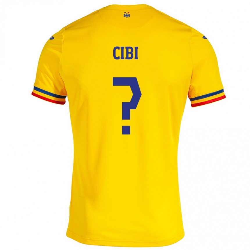 Vaikiškas Rumunija Fabiano Cibi #0 Geltona Namų Marškinėliai 24-26 T-Shirt