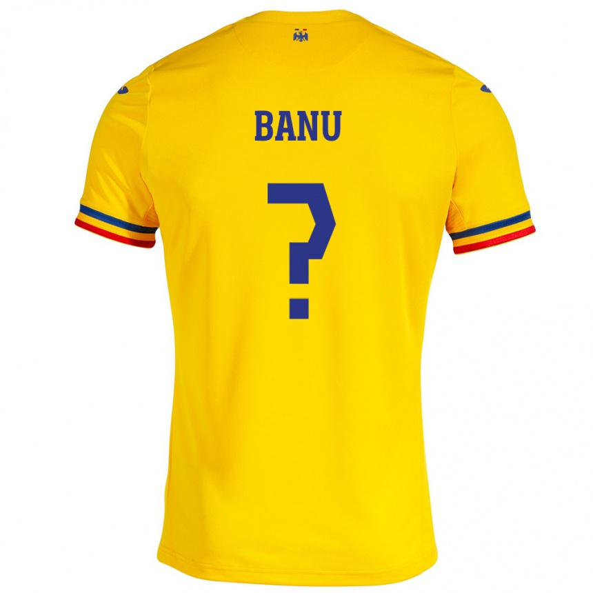 Vaikiškas Rumunija Luca Banu #0 Geltona Namų Marškinėliai 24-26 T-Shirt