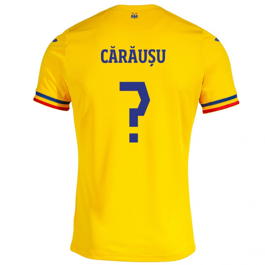 Vaikiškas Rumunija Codrin Cărăușu #0 Geltona Namų Marškinėliai 24-26 T-Shirt