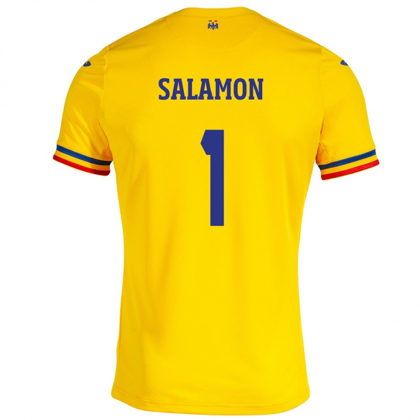 Vaikiškas Rumunija Szidonia Salamon #1 Geltona Namų Marškinėliai 24-26 T-Shirt