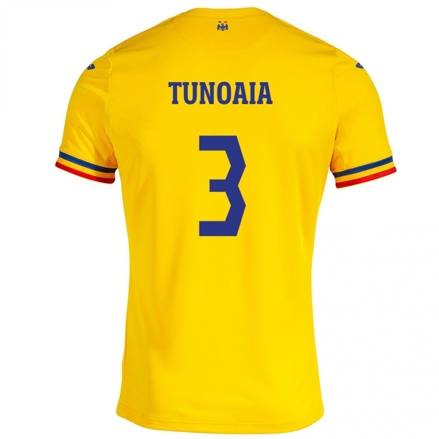 Vaikiškas Rumunija Alexandra Tunoaia #3 Geltona Namų Marškinėliai 24-26 T-Shirt