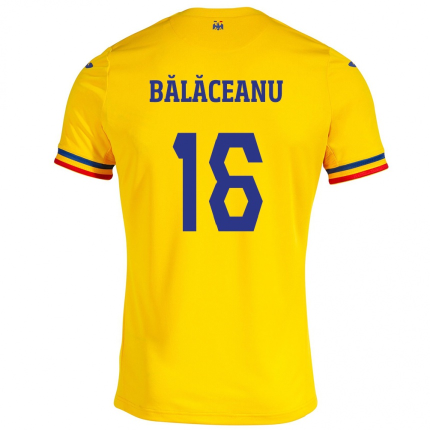 Vaikiškas Rumunija Ioana Bălăceanu #16 Geltona Namų Marškinėliai 24-26 T-Shirt