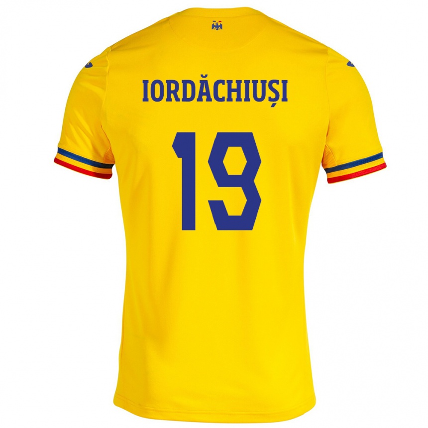 Vaikiškas Rumunija Olga Iordăchiuși #19 Geltona Namų Marškinėliai 24-26 T-Shirt