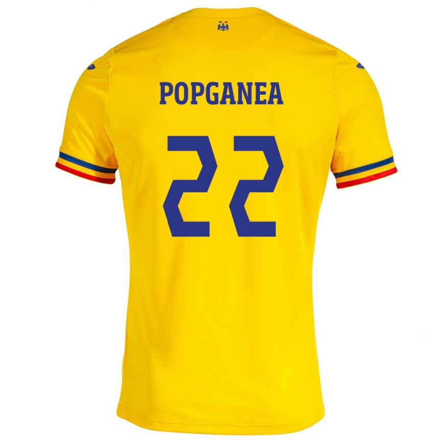 Vaikiškas Rumunija Mirela Pop-Ganea #22 Geltona Namų Marškinėliai 24-26 T-Shirt