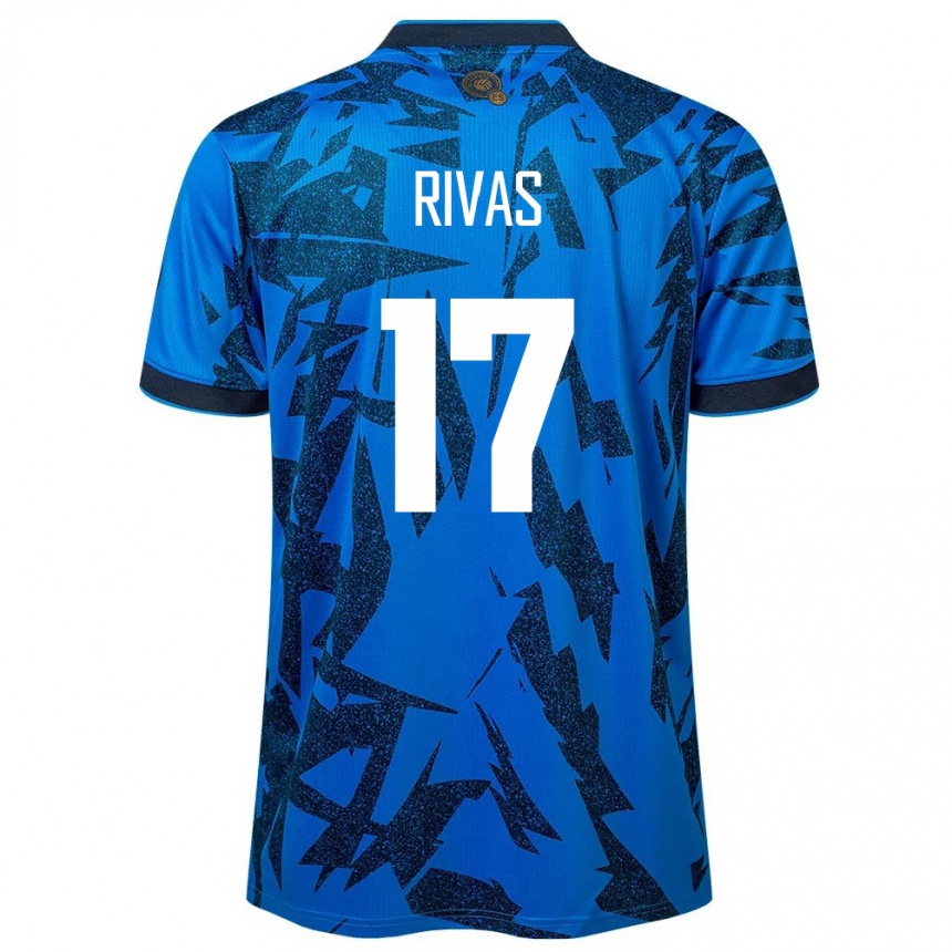 Vaikiškas Salvadoras Eduardo Rivas #17 Mėlyna Namų Marškinėliai 24-26 T-Shirt