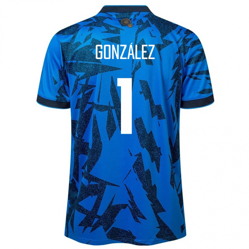 Vaikiškas Salvadoras Mario González #1 Mėlyna Namų Marškinėliai 24-26 T-Shirt