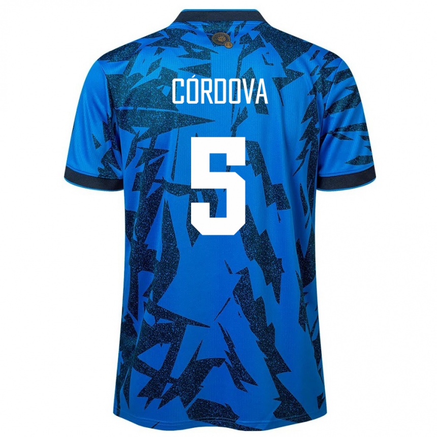 Vaikiškas Salvadoras Edwin Córdova #5 Mėlyna Namų Marškinėliai 24-26 T-Shirt