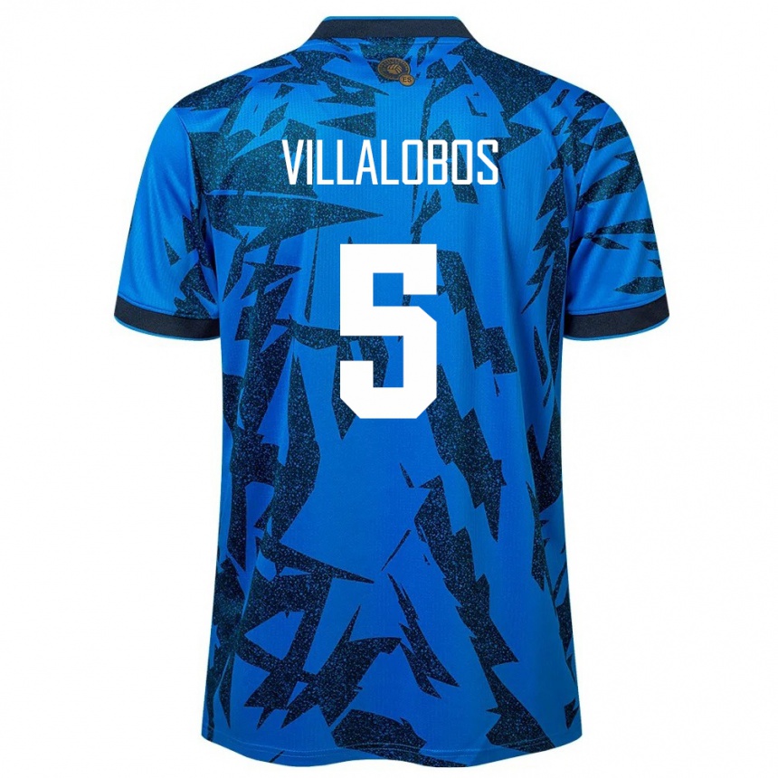 Vaikiškas Salvadoras Kristian Villalobos #5 Mėlyna Namų Marškinėliai 24-26 T-Shirt