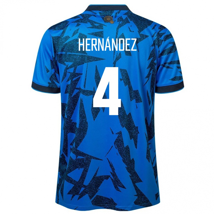 Vaikiškas Salvadoras Elaily Hernández #4 Mėlyna Namų Marškinėliai 24-26 T-Shirt