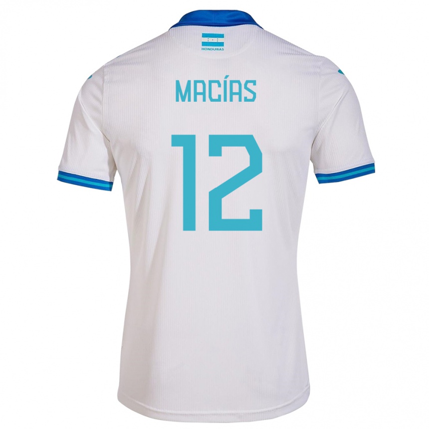 Vaikiškas Hondūras Owen Macías #12 Baltas Namų Marškinėliai 24-26 T-Shirt