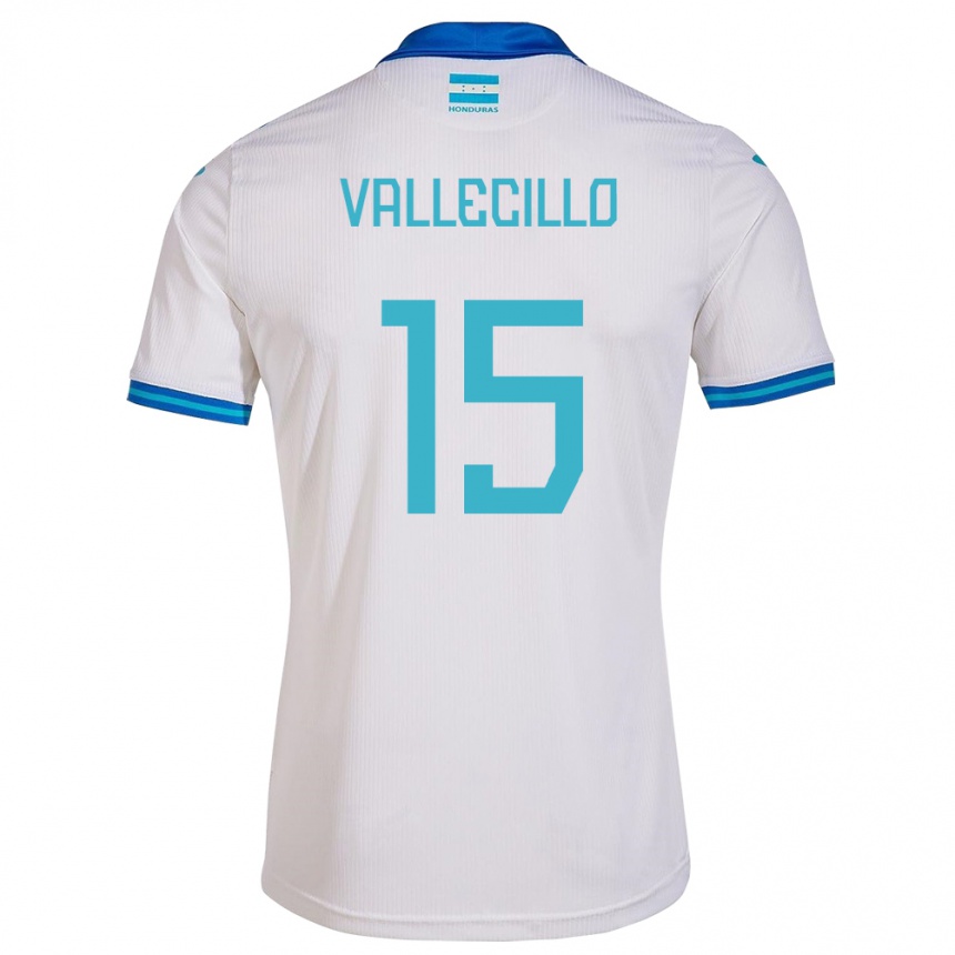 Vaikiškas Hondūras Eric Vallecillo #15 Baltas Namų Marškinėliai 24-26 T-Shirt