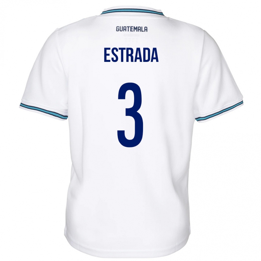 Vaikiškas Gvatemala Carlos Estrada #3 Baltas Namų Marškinėliai 24-26 T-Shirt