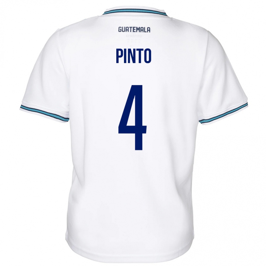 Vaikiškas Gvatemala José Carlos Pinto #4 Baltas Namų Marškinėliai 24-26 T-Shirt