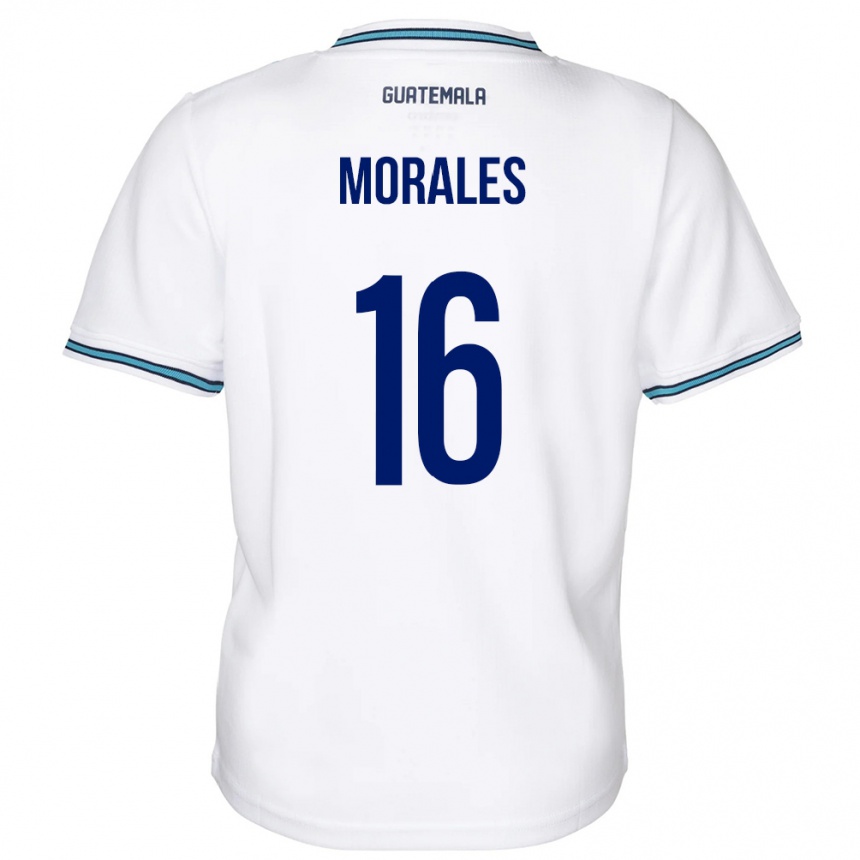 Vaikiškas Gvatemala José Morales #16 Baltas Namų Marškinėliai 24-26 T-Shirt