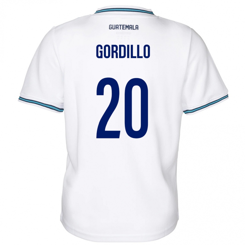 Vaikiškas Gvatemala Gerardo Gordillo #20 Baltas Namų Marškinėliai 24-26 T-Shirt