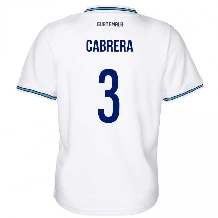 Vaikiškas Gvatemala Gabriel Cabrera #3 Baltas Namų Marškinėliai 24-26 T-Shirt