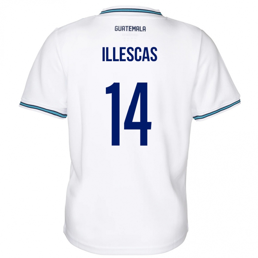 Vaikiškas Gvatemala Kevin Illescas #14 Baltas Namų Marškinėliai 24-26 T-Shirt