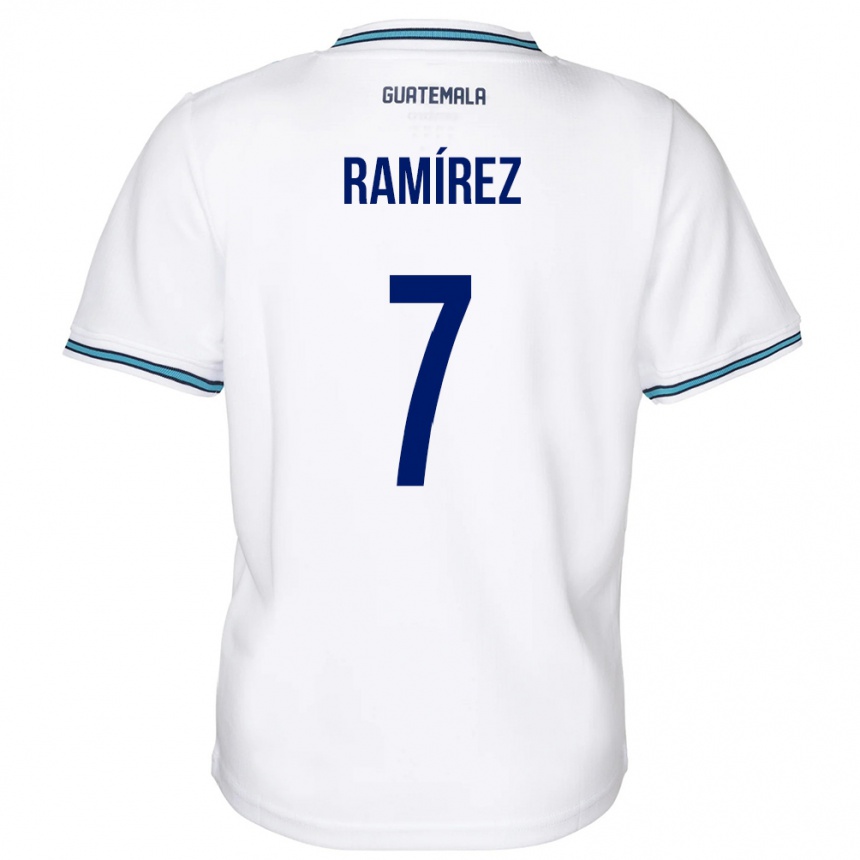 Vaikiškas Gvatemala Leslie Ramírez #7 Baltas Namų Marškinėliai 24-26 T-Shirt