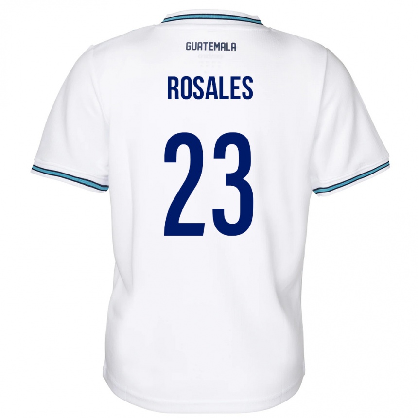 Vaikiškas Gvatemala Yareni Rosales #23 Baltas Namų Marškinėliai 24-26 T-Shirt
