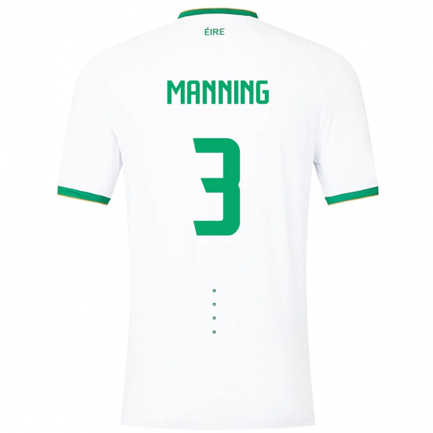 Vaikiškas Airijos Sala Ryan Manning #3 Baltas Išvykos Marškinėliai 24-26 T-Shirt