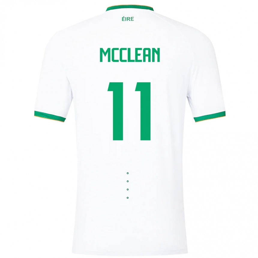 Vaikiškas Airijos Sala James Mcclean #11 Baltas Išvykos Marškinėliai 24-26 T-Shirt