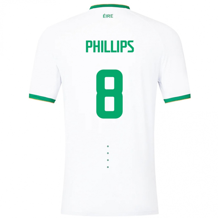 Vaikiškas Airijos Sala Killian Phillips #8 Baltas Išvykos Marškinėliai 24-26 T-Shirt