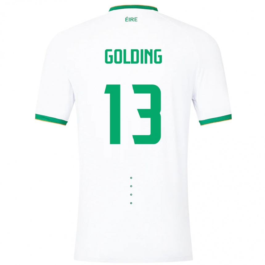 Vaikiškas Airijos Sala James Golding #13 Baltas Išvykos Marškinėliai 24-26 T-Shirt