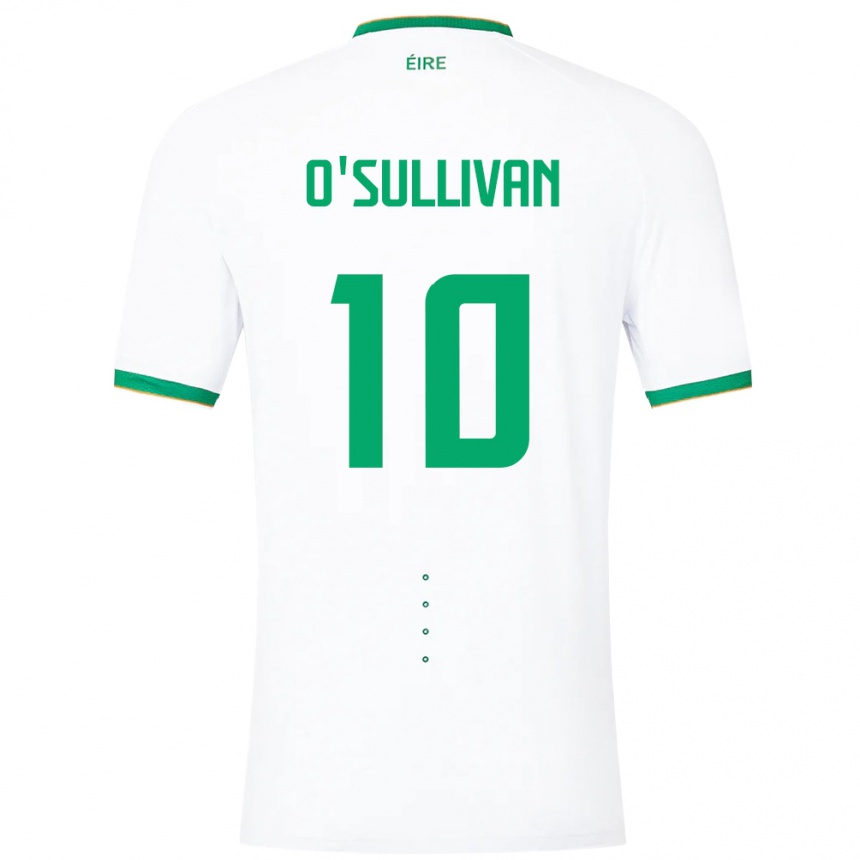 Vaikiškas Airijos Sala Denise O'sullivan #10 Baltas Išvykos Marškinėliai 24-26 T-Shirt