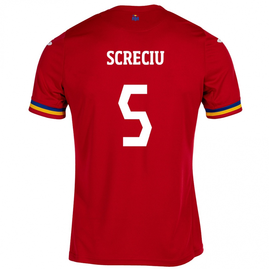 Vaikiškas Rumunija Vladimir Screciu #5 Raudona Išvykos Marškinėliai 24-26 T-Shirt