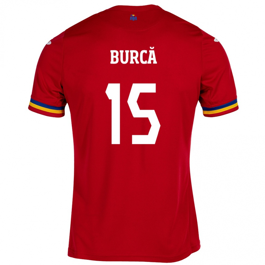 Vaikiškas Rumunija Andrei Burcă #15 Raudona Išvykos Marškinėliai 24-26 T-Shirt