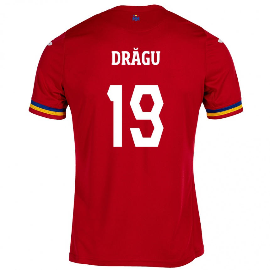 Vaikiškas Rumunija Denis Drăguş #19 Raudona Išvykos Marškinėliai 24-26 T-Shirt