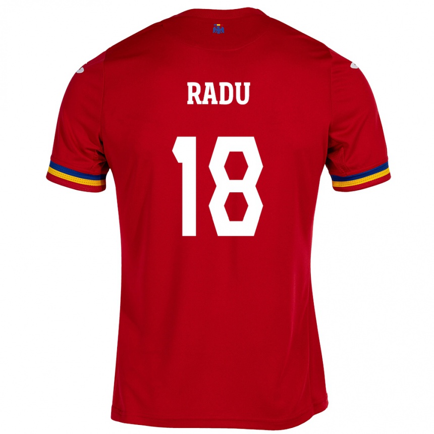 Vaikiškas Rumunija Denis Radu #18 Raudona Išvykos Marškinėliai 24-26 T-Shirt