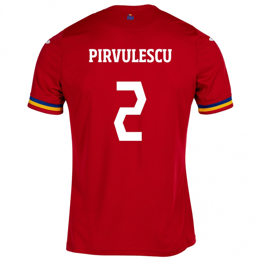 Vaikiškas Rumunija Sergiu Pîrvulescu #2 Raudona Išvykos Marškinėliai 24-26 T-Shirt