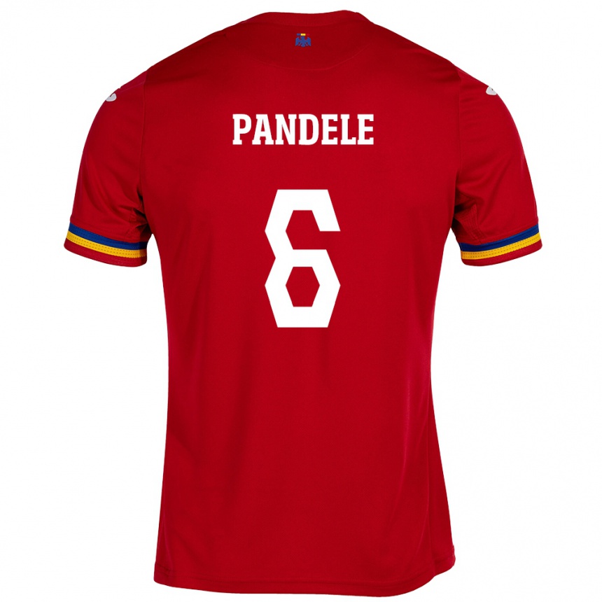 Vaikiškas Rumunija Andrei Pandele #6 Raudona Išvykos Marškinėliai 24-26 T-Shirt