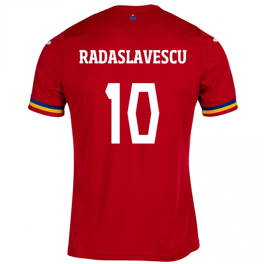 Vaikiškas Rumunija Eduard Radaslavescu #10 Raudona Išvykos Marškinėliai 24-26 T-Shirt