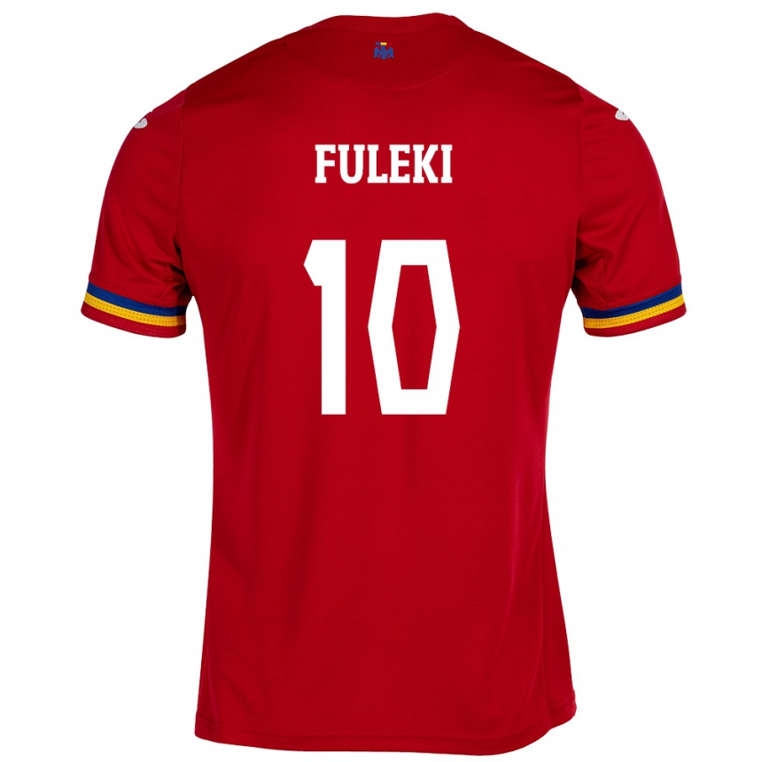 Vaikiškas Rumunija Samuel Fuleki #10 Raudona Išvykos Marškinėliai 24-26 T-Shirt