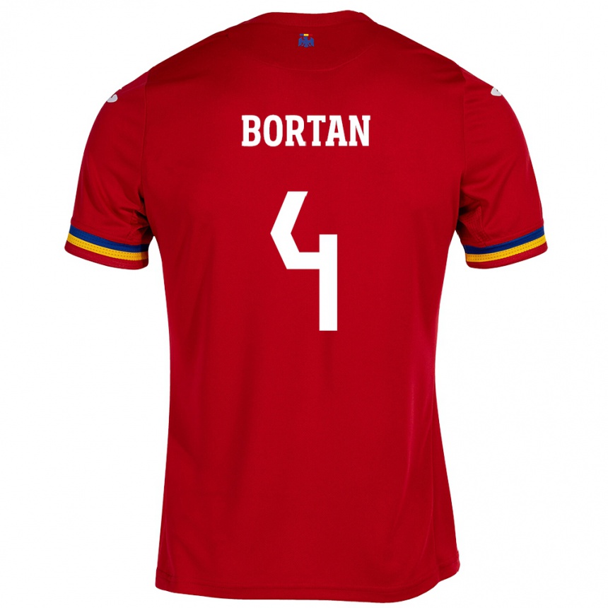 Vaikiškas Rumunija Ioana Bortan #4 Raudona Išvykos Marškinėliai 24-26 T-Shirt