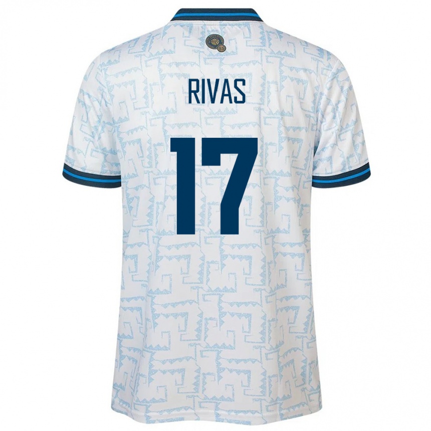 Vaikiškas Salvadoras Eduardo Rivas #17 Baltas Išvykos Marškinėliai 24-26 T-Shirt