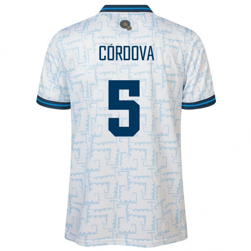 Vaikiškas Salvadoras Edwin Córdova #5 Baltas Išvykos Marškinėliai 24-26 T-Shirt