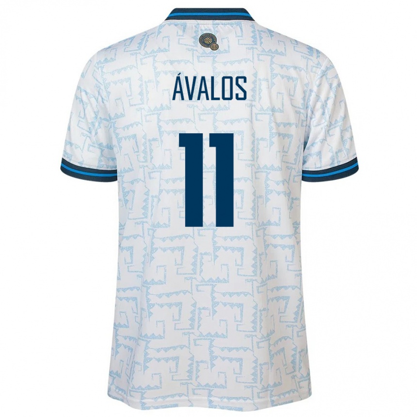 Vaikiškas Salvadoras Raúl Ávalos #11 Baltas Išvykos Marškinėliai 24-26 T-Shirt