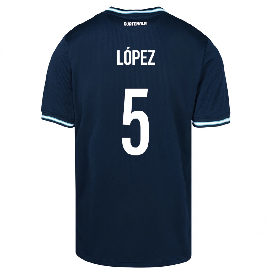 Vaikiškas Gvatemala Jeffery López #5 Mėlyna Išvykos Marškinėliai 24-26 T-Shirt