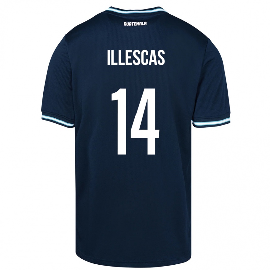 Vaikiškas Gvatemala Kevin Illescas #14 Mėlyna Išvykos Marškinėliai 24-26 T-Shirt