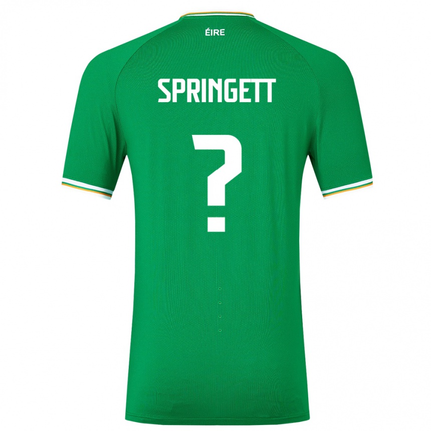 Vyrai Airijos Sala Tony Springett #0 Žalias Namų Marškinėliai 24-26 T-Shirt