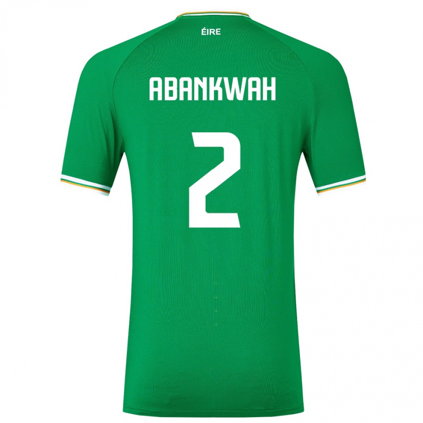 Vyrai Airijos Sala James Abankwah #2 Žalias Namų Marškinėliai 24-26 T-Shirt