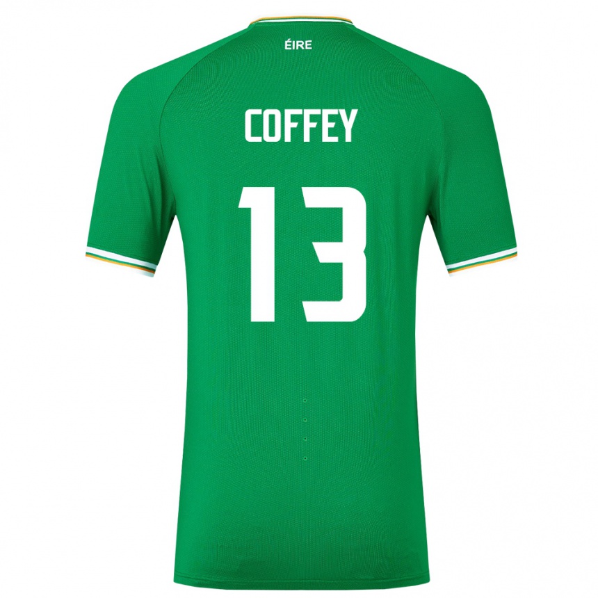 Vyrai Airijos Sala Fiachra Coffey #13 Žalias Namų Marškinėliai 24-26 T-Shirt