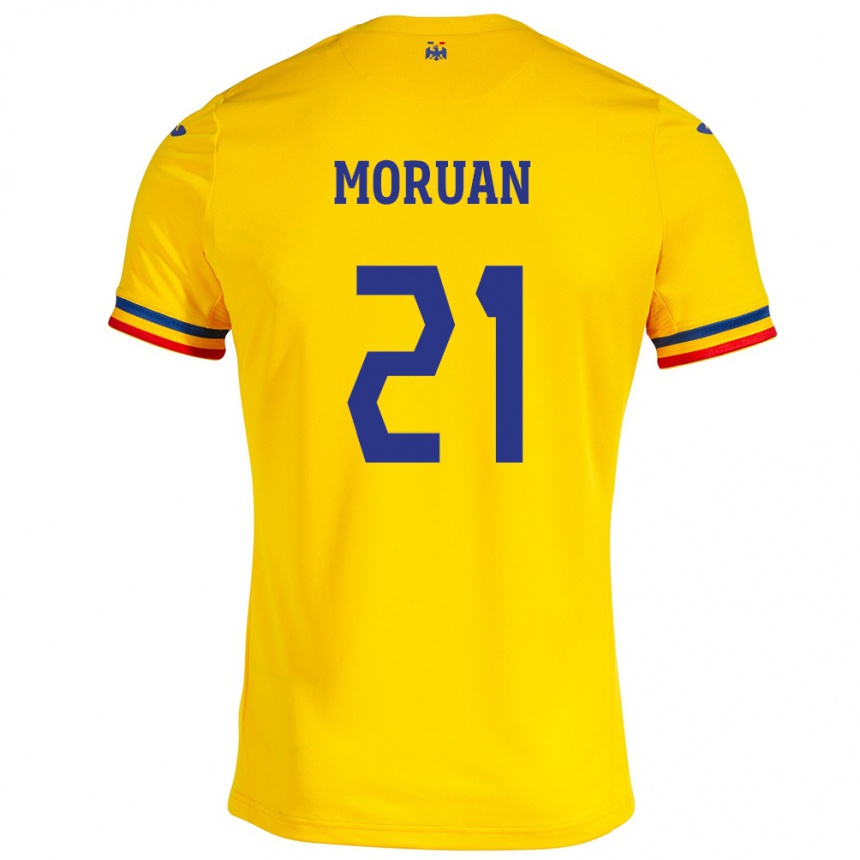 Vyrai Rumunija Olimpiu Moruţan #21 Geltona Namų Marškinėliai 24-26 T-Shirt